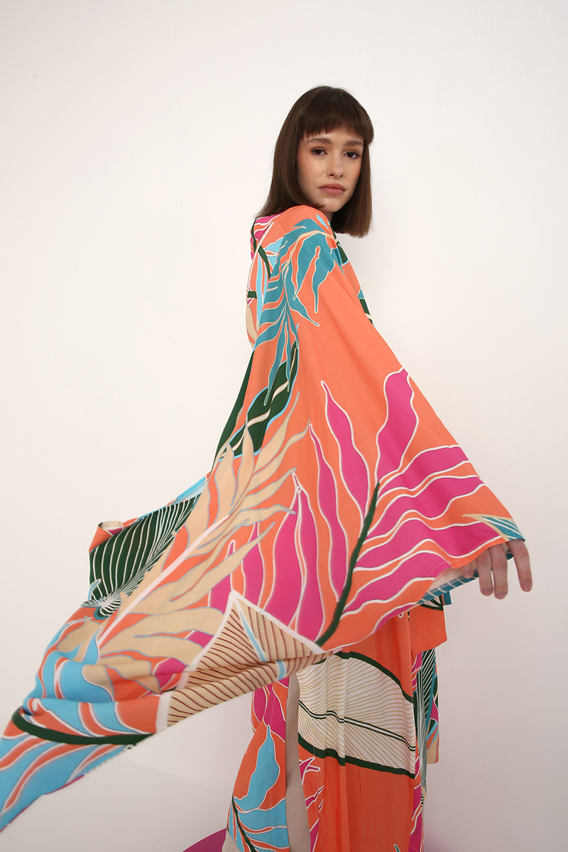 Bol Kollu Uzun Kimono