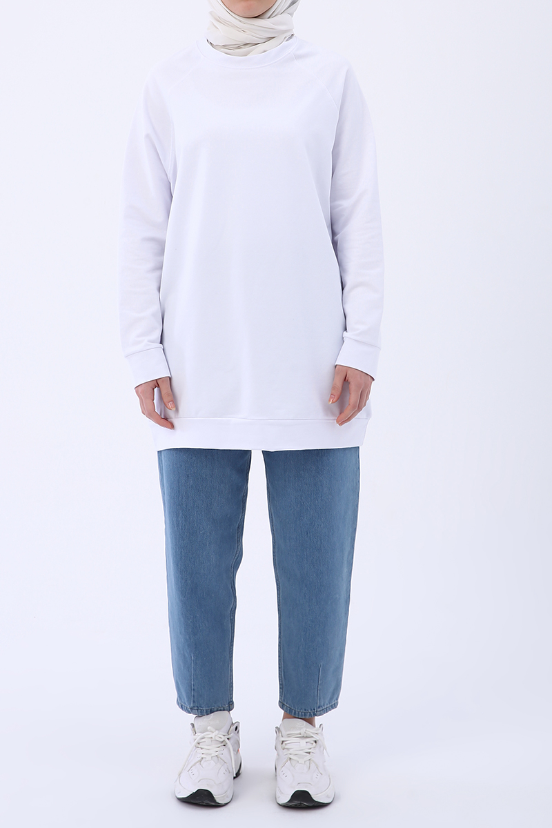 Bisiklet Yaka Reglan Kol Sweatshirt