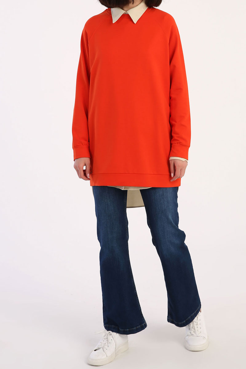 Bisiklet Yaka Reglan Kol Sweatshirt